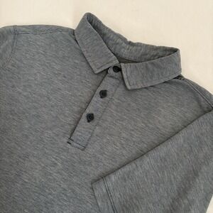 Lululemon Polo Shirt Mens Small Gray Short Sleeve Casual Stretch Golf Work‎ Out